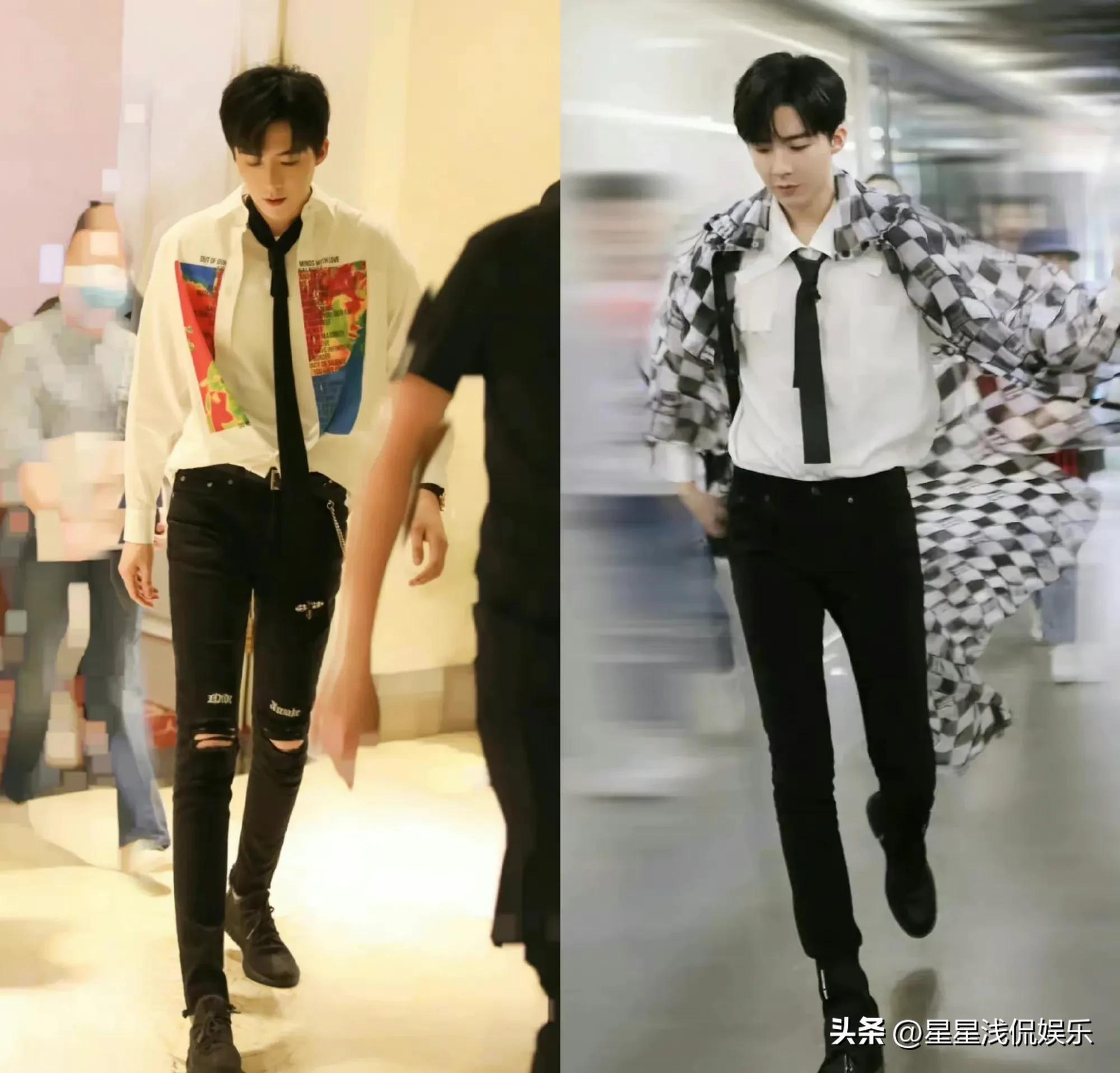 刘宇宁和助理逛街，189的身高超惹眼，腿像单独开了长腿特效一样